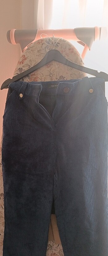 Lacivert trendyol kadife boru paça - Görsel 2