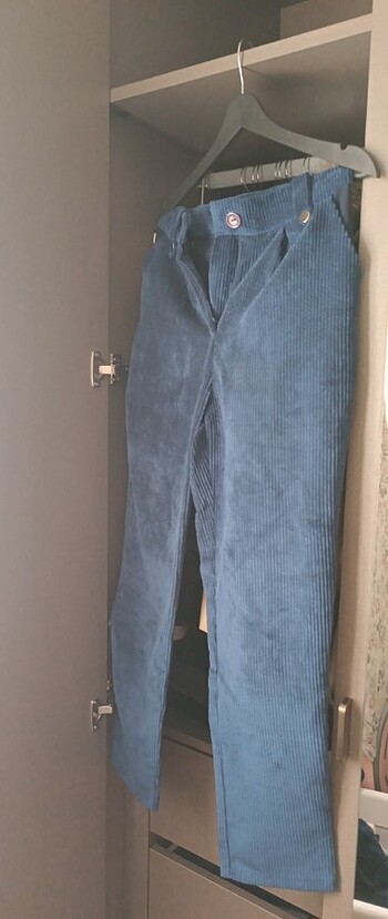 Lacivert trendyol kadife boru paça - Görsel 3