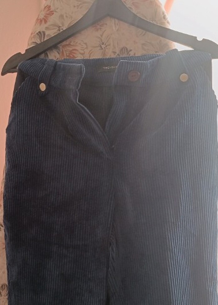 Lacivert trendyol kadife boru paça - Görsel 2