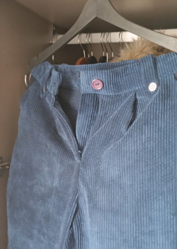 Lacivert trendyol kadife boru paça - Görsel 4