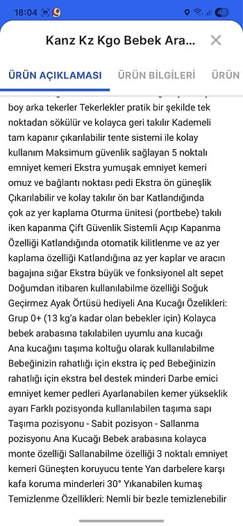 0 - 13 kg Beden Kanz k-go Travel sistem bebek arabası