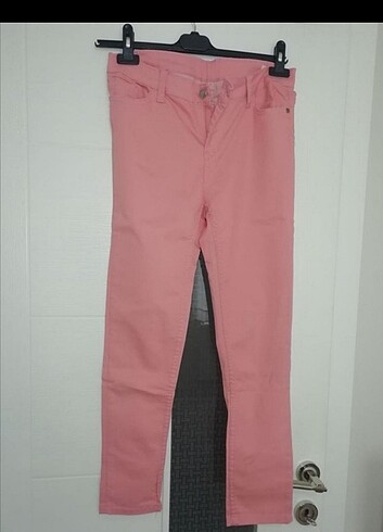 Düşük bel pembe pantolon 