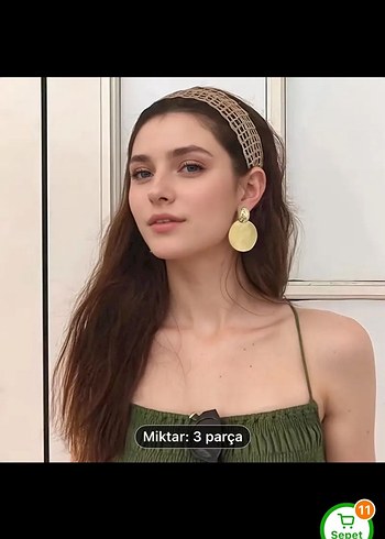 Diğer Bej Dantel Detaylı Bohem Örgü Saç Taçları 3'lü