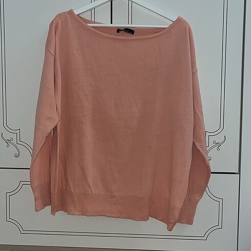 Somon kayık yaka Oversize kazak