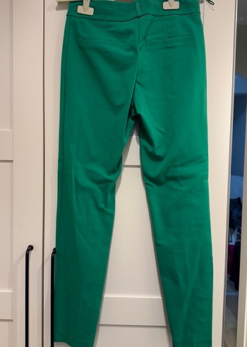 Düğmeli Yeşil Midi Kumaş Kadın Pantolon - Görsel 4
