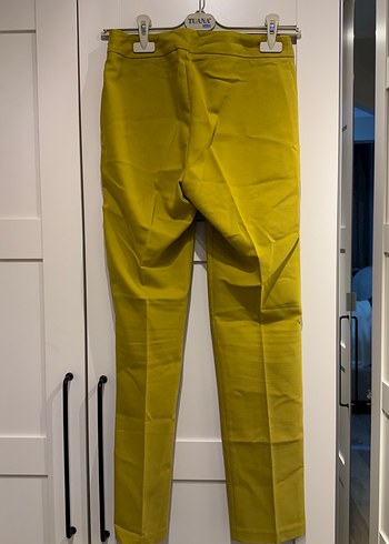 Sarı Midi Kadın Kumaş Pantolon - Görsel 4