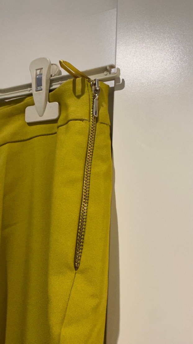 Sarı Midi Kadın Kumaş Pantolon - Görsel 3