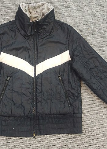 Siyah Kadın Fermuarlı Street Wear Mont