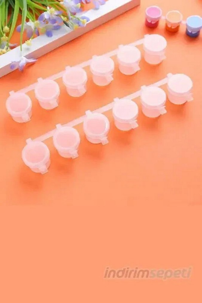 100lü 3ml mini boya kutusu. Hafif, sızdırmaz ve yumuşak kapaklı - Görsel 3