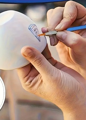 10 Adet Mavi İnce Uçlu Fırça Seti - Görsel 2