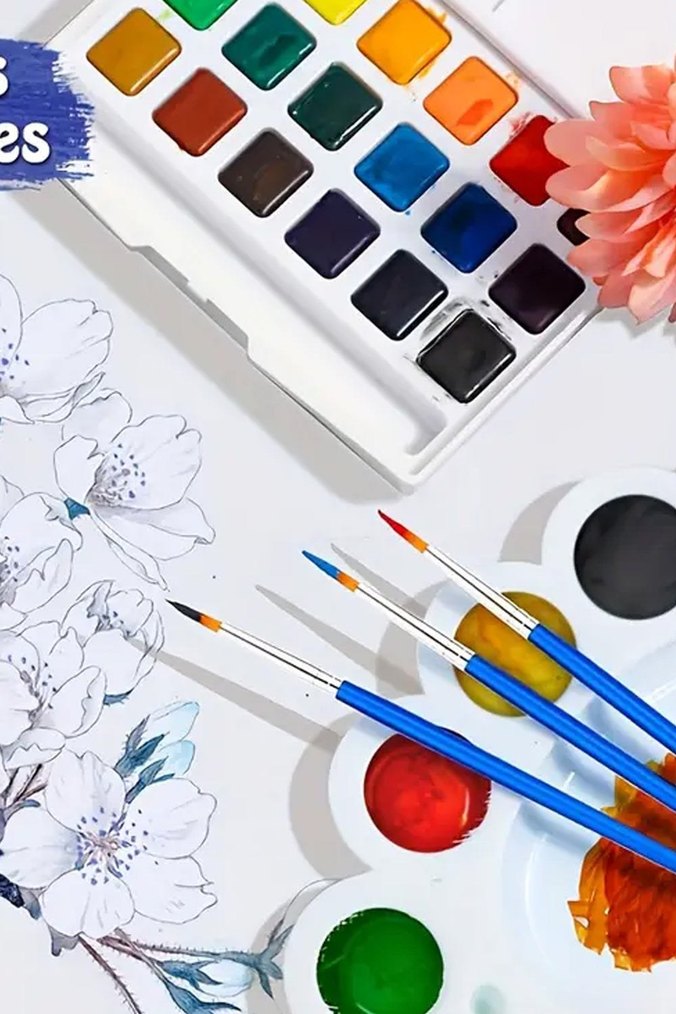 10 Adet Mavi İnce Uçlu Fırça Seti - Görsel 3