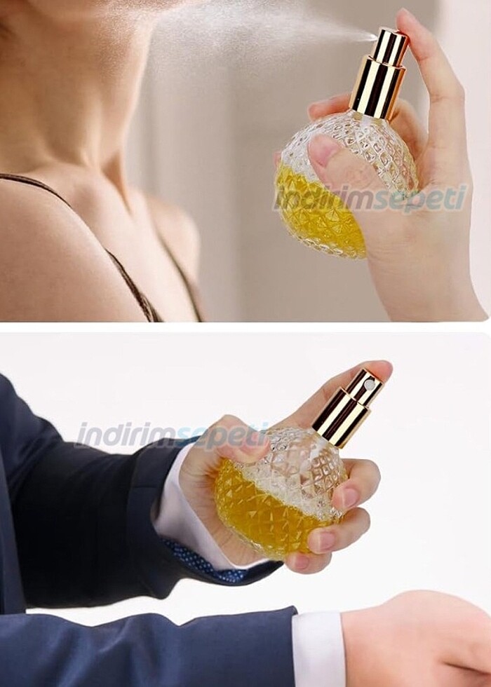 Michaeller
Cam Şişe Gold Kapak Spreyli Boş Kolonya Parfüm Şişesi - Görsel 3