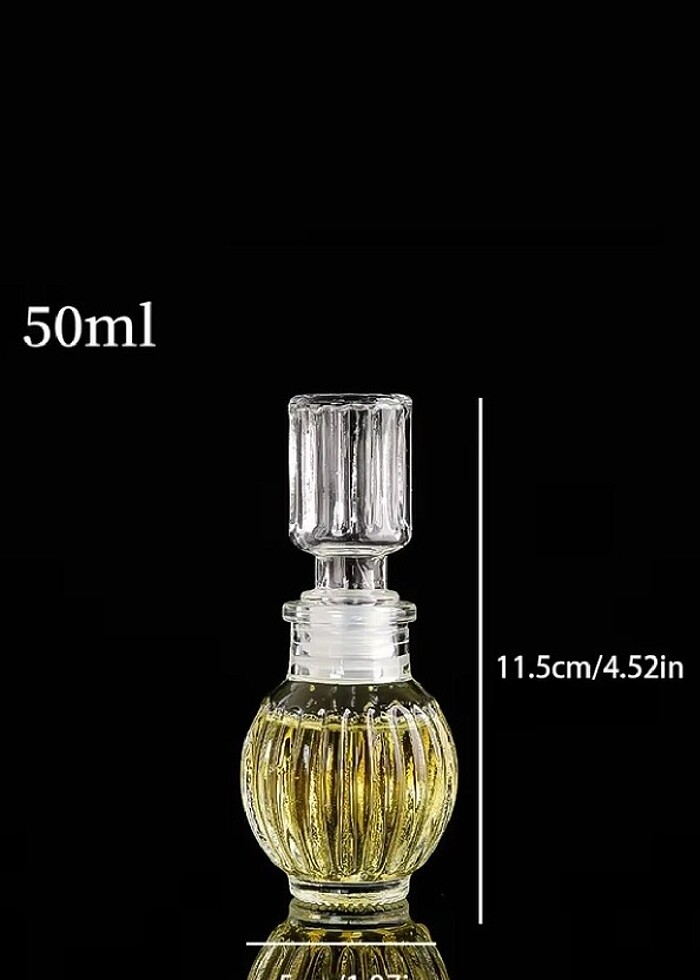 Şişe Cam Uzun Kapaklı Boş Kolonya Parfüm Şişesi 50 cc vidalı kap - Görsel 2