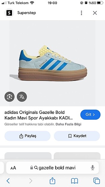 Adidas Gazelle Bold Mavi