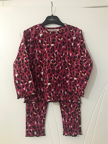 Zara Pembe leopar desenli altüst takım