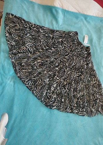 Zebra Desenli Midi Etek