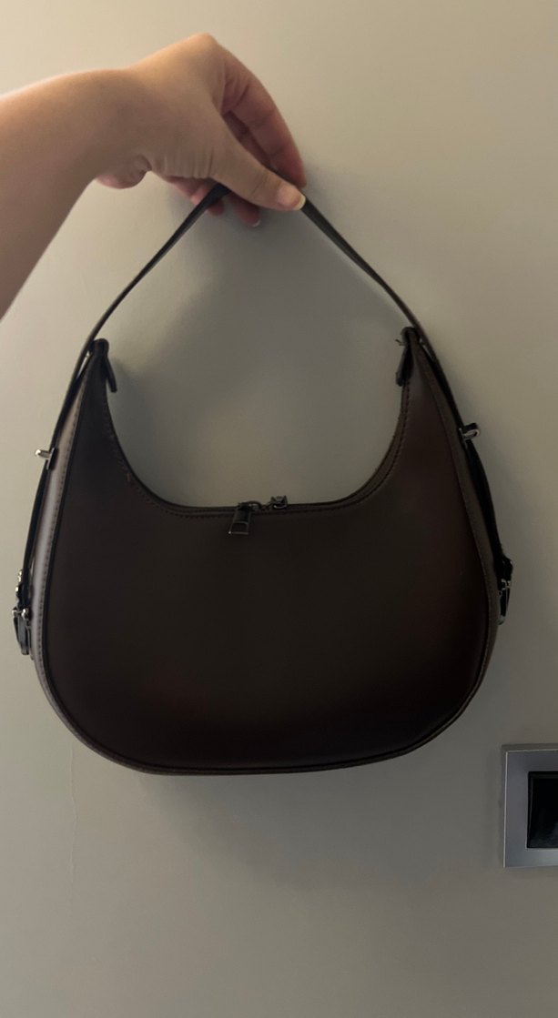 Kahverengi Deri Tokalı Kadın Çanta - Görsel 4