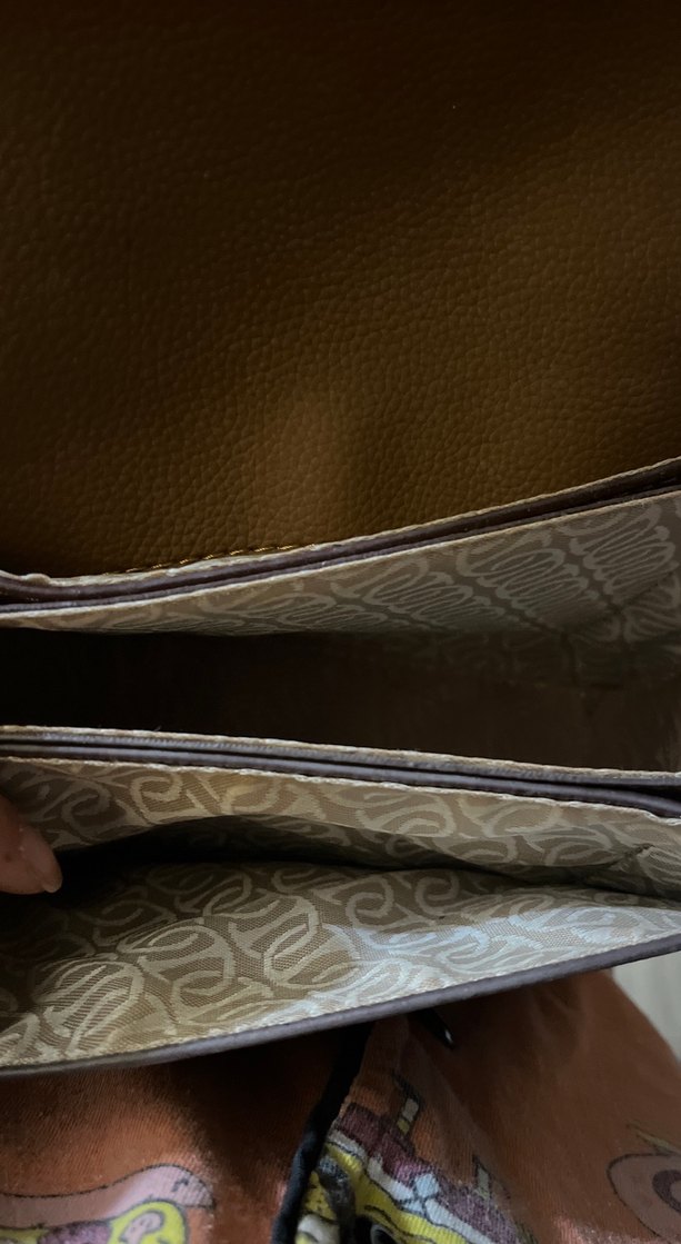 Kahverengi Deri zincir Desenli Kadın Çanta - Görsel 2