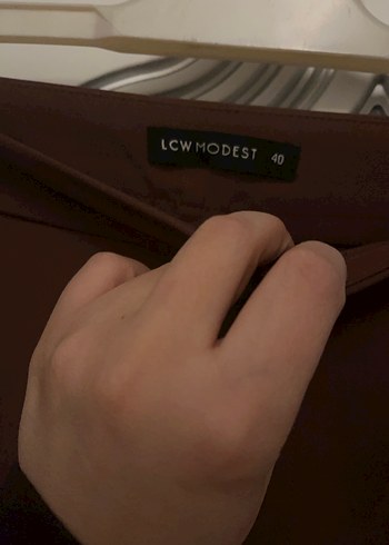 Düğmeli Kahverengi ispanyol paça Kumaş Pantolon - Görsel 2