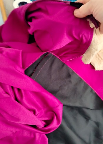 36 beden abiyeBordo V Yakalı İşlemeli Uzun Abiye Elbise - Görsel 7