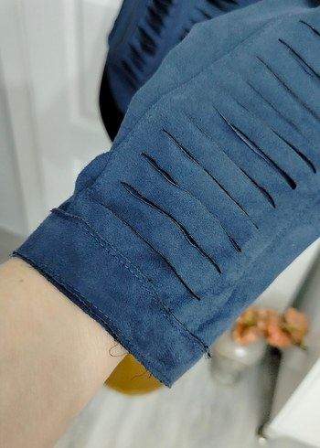 38 Beden 38 beden Kadın Mavi Gotik Denim Ceket