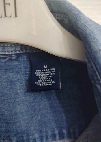 10/11 yas  Nakışlı Mavi Denim Gömlek - Görsel 2