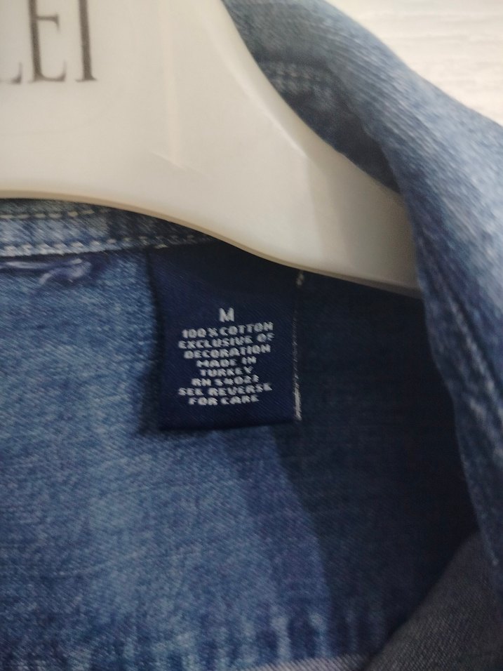 10/11 yas  Nakışlı Mavi Denim Gömlek - Görsel 2