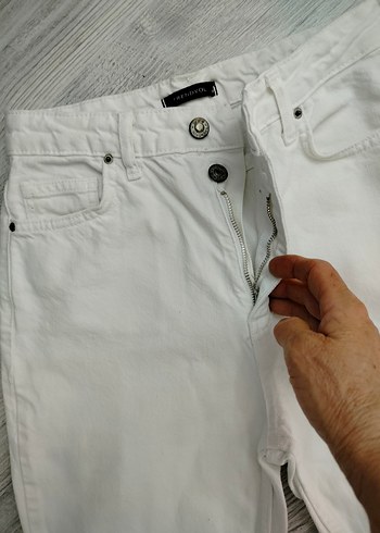 Trendyol & Milla 36 beden kot Bej Regular Fit Midi Kot Pantolon