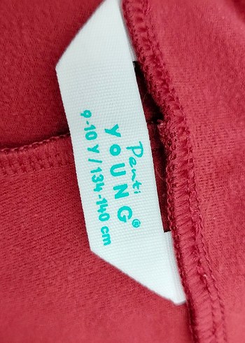 9/10,yaş  Kemer Detaylı Kırmızı Deri Kadın Tayt - Görsel 3