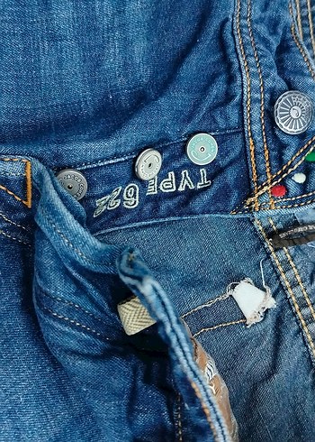 32 beden Mavi Düğmeli Normal Kesim Erkek Kot Pantolon - Görsel 2