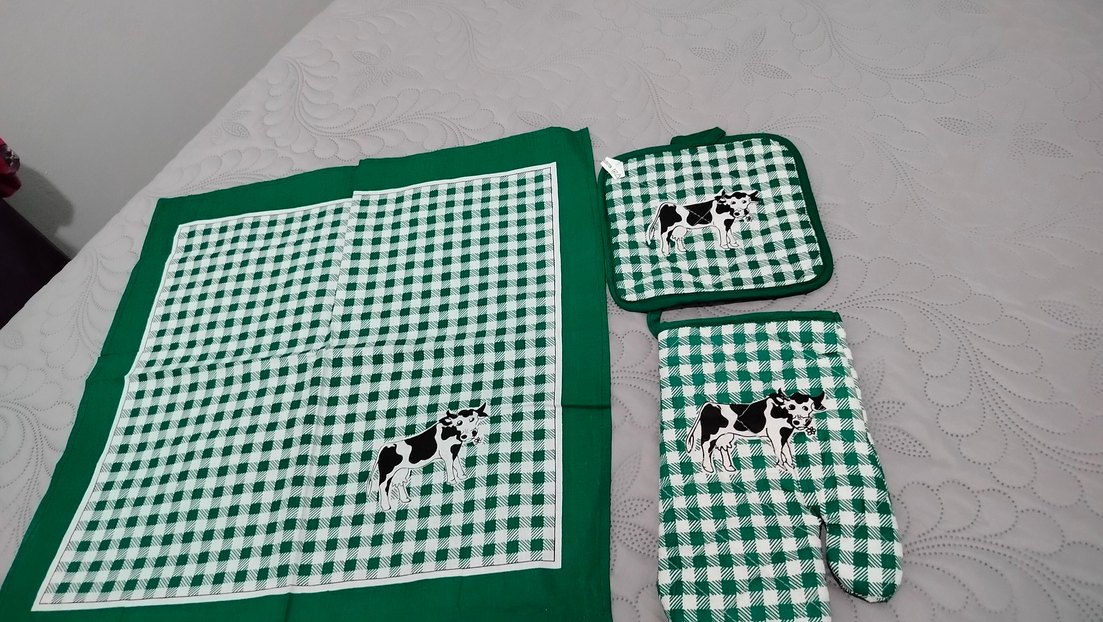 Yeşil Kareli Mutfak Önlüğü Seti - Görsel 2
