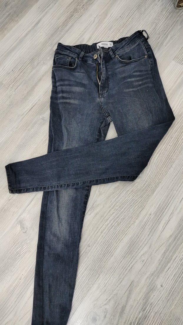 34 beden  Gri Midi Boy Kadın Kot Pantolon - Görsel 3