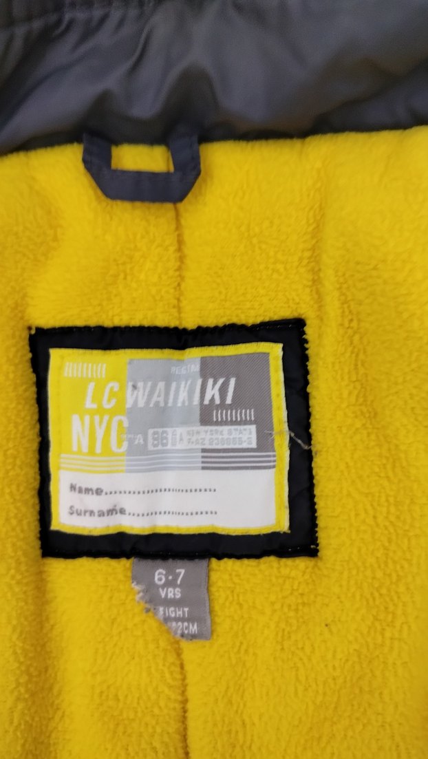 6/7 yaş,,Kapüşonlu Gri Erkek Çocuk Mont - Görsel 4