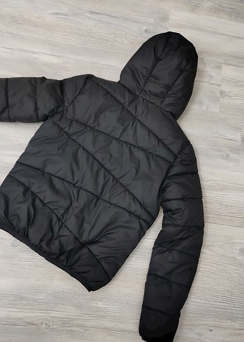 14 yaş  164   beden Erkek Siyah Kapüşonlu Fermuarlı Mont - Görsel 5