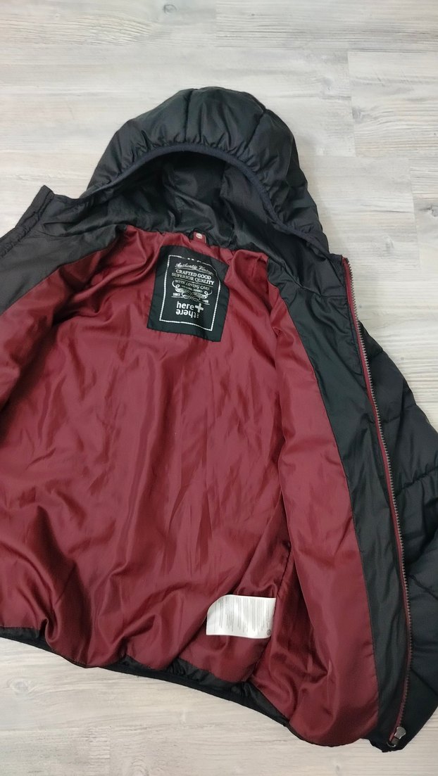 14 yaş  164   beden Erkek Siyah Kapüşonlu Fermuarlı Mont - Görsel 2