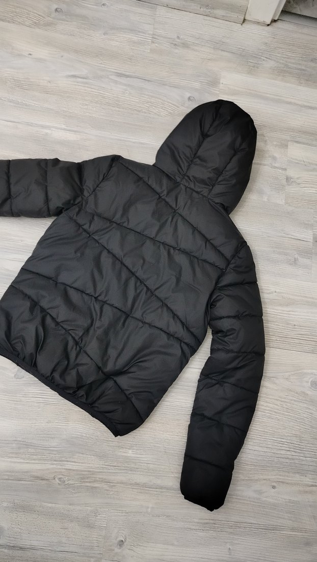 14 yaş  164   beden Erkek Siyah Kapüşonlu Fermuarlı Mont - Görsel 5