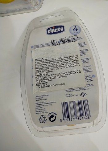  Beden Chicco Ortodontik Sarı Emzik 4 Ay+