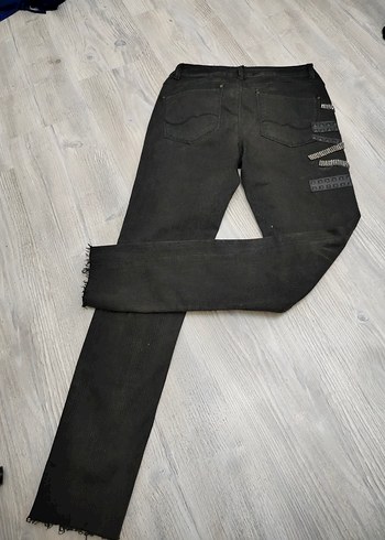 27 Beden siyah Renk 27 beden kot Siyah Kadın Denim Pantolon, Kemerli, Midi Boy