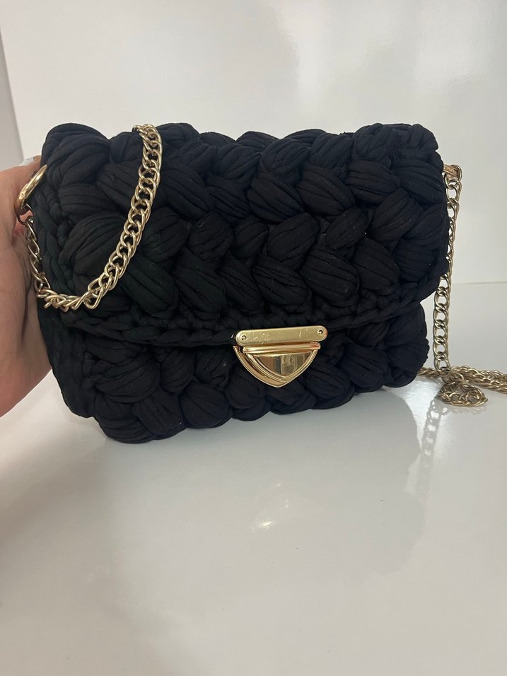 Siyah Örgü Kadın El Çantası - Görsel 2