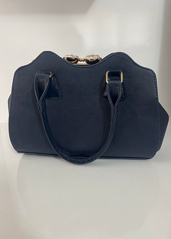 Tokalı Lacivert Süet Kadın Çanta - Görsel 2
