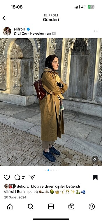 m Beden Zara trençkot