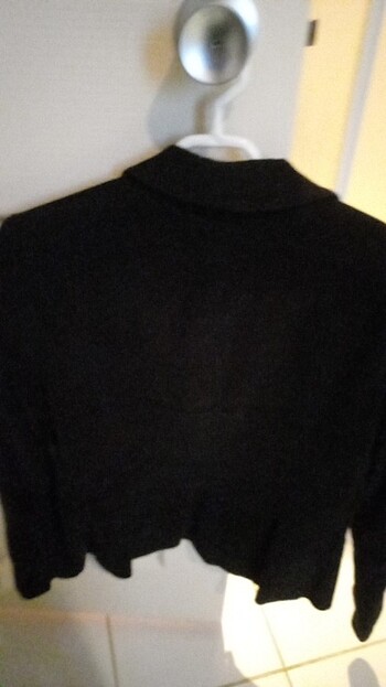 Fabrika siyah ince fitili kadife ceket - Görsel 2