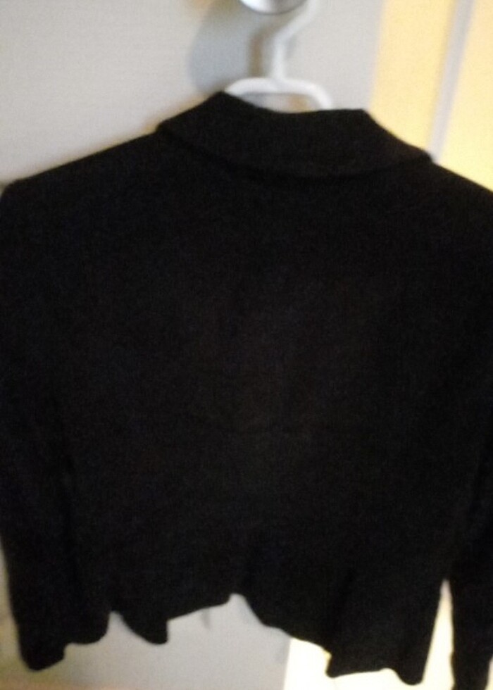 Fabrika siyah ince fitili kadife ceket - Görsel 2