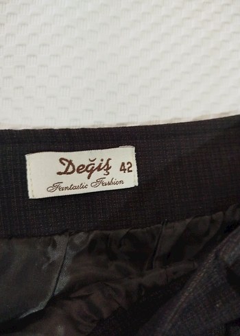 Düğmeli Kahverengi Hamile Midi Etek - Görsel 5