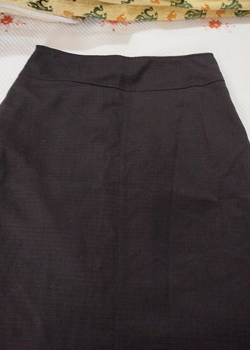 Düğmeli Kahverengi Hamile Midi Etek - Görsel 3