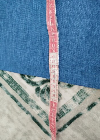 Mavi Pilili Uzun Keten Etek - Görsel 6