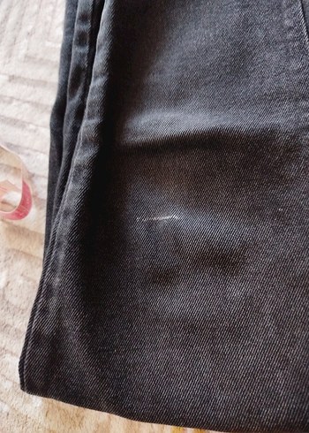 Gri Düğmeli Rahat Kesim Kadın Kot Pantolon - Görsel 4