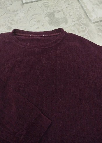 Bordo Kadın Triko Sweatshirt - Görsel 3