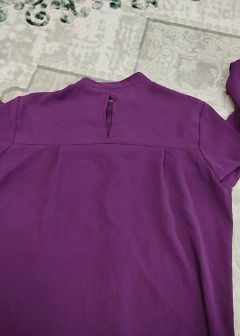 Mor Düğmeli Kadın Gömlek - Görsel 4
