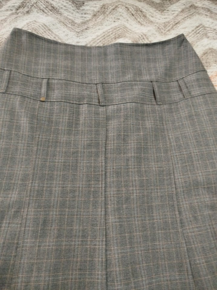 Gri Uzun Keten Piliseli Kadın Etek - Görsel 3